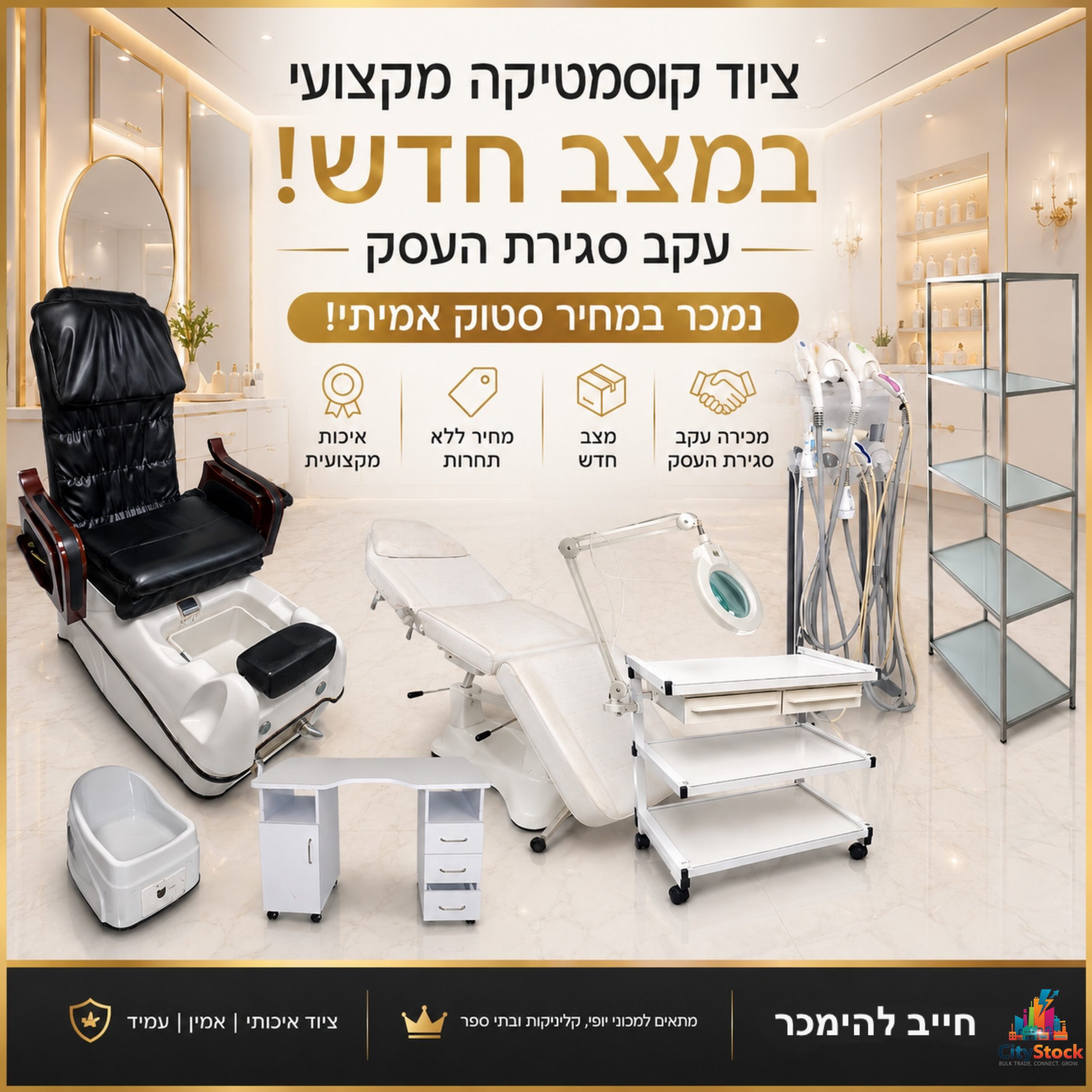סטוק ציוד מכון קוסמטיקה