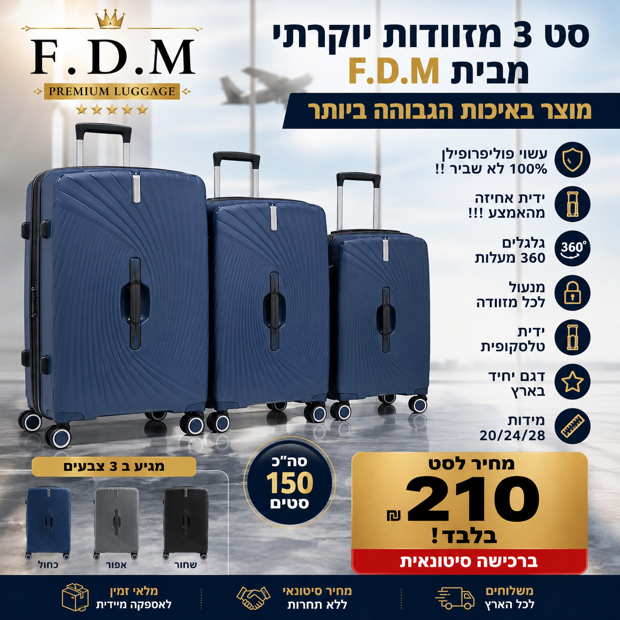 סטוק סט מזוודות